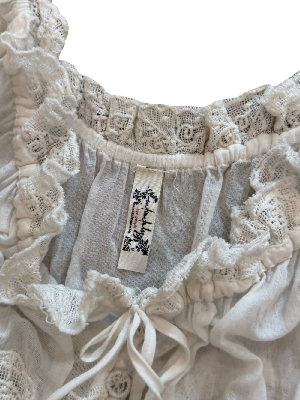 Free People Mila White Tiered Lace Maxi Dress - Picture 5 of 9